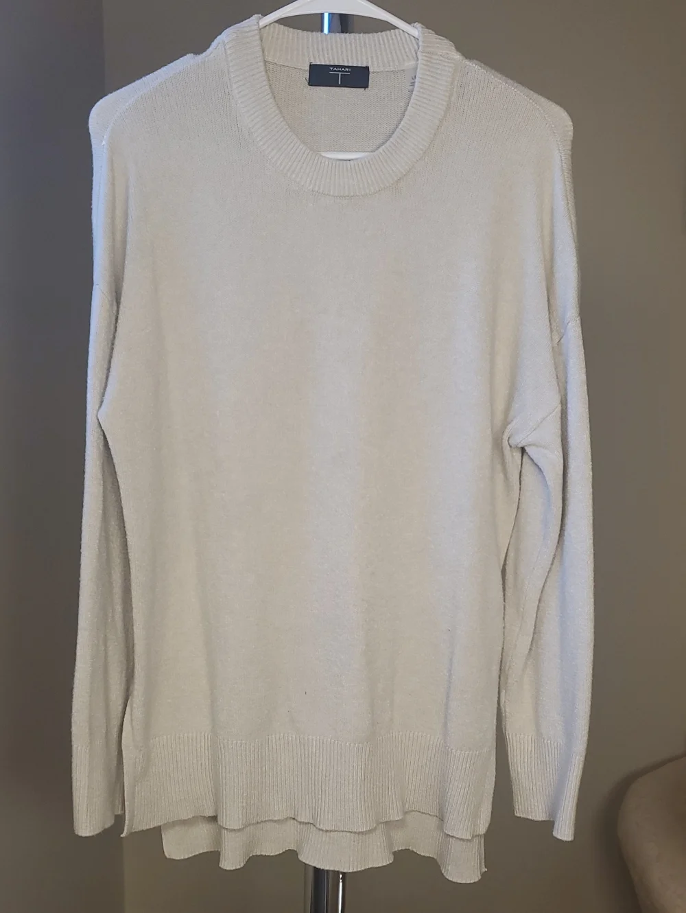 Tahari Cream Crewneck Sweater